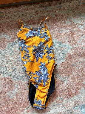 Jolyn Swimsuit Yellow Floral One-Piece/ Black Swimsuit One- Piece